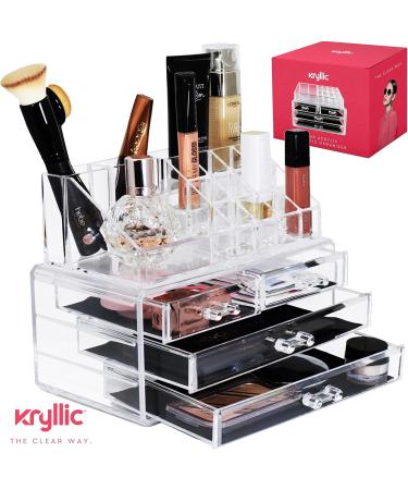 Premium Acrylic Makeup Jewelry Organizer - 16 Compartments & 4 Drawers for Lipsticks Brushes & Cosmetics - Clear Beauty Storage Solution - Buy Online on GoSupps.com