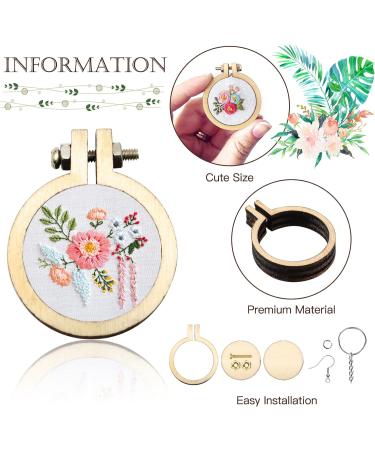 ZOCONE 40 Pack Mini Embroidery Hoops - Small Round Wood Hoops for DIY Pendant Embroidery and Jewelry Making - Buy Online on GoSupps.com