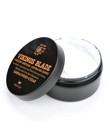VIKINGS BLADE Luxury Sandalwood & Cedar Shaving Cream - Silky Smooth Foam for Clean Close Shave - 5.3 oz - Buy Online on GoSupps.com