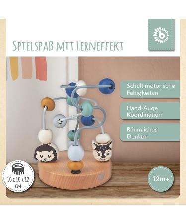Bieco Small Motor Loop Baby Toy | Cute Pastel Wooden Labyrinth for 1-Year-Olds | Waldorf Design Motor Skills Development - Buy Online on GoSupps.com