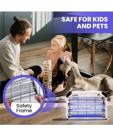 LiBa Electric Bug Zapper Indoor Insect Killer - Powerful 2800V Grid - Includes 2 Extra Replacement Bulbs - Fly and Mosquito Repellent - Easy-to-Clean with Washable Tray - Buy Online on GoSupps.com