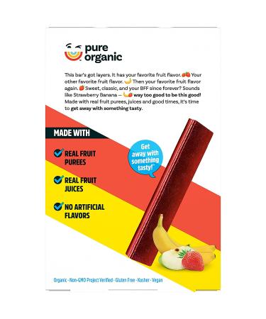 Organic Layered Fruit Bars - Strawberry Banana | Gluten Free Vegan Fruit Snacks (24 Bars) - Buy Online on GoSupps.com