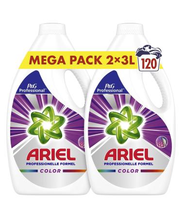 Ariel Professional liquid Color detergent 120 Washpia 6L (2 x 3L) excellent stain removal from the first laundry professional formula for professional use 3 ml (2 -pack)