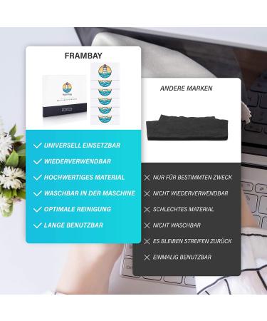 Frambay 8 Set Microfiber Glasses Cleaning Cloths - Optician Quality Perfect for Glasses Cell Phones & Cameras - 18x15cm - Buy Online on GoSupps.com