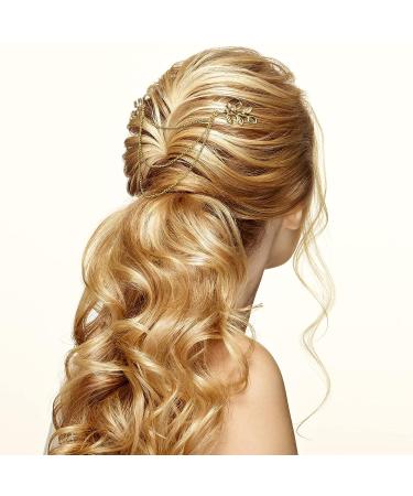 OIIKI Gold Hair Chain Clips 4pcs - Olive Branch Tassel Leaf Pin for Women - Bride Bridal Wedding Headpiece - Buy Online on GoSupps.com