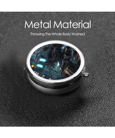 Shop Future Robot Round Pill Box - Portable 3-Compartment Organizer for Travel & Purse - Buy Online on GoSupps.com