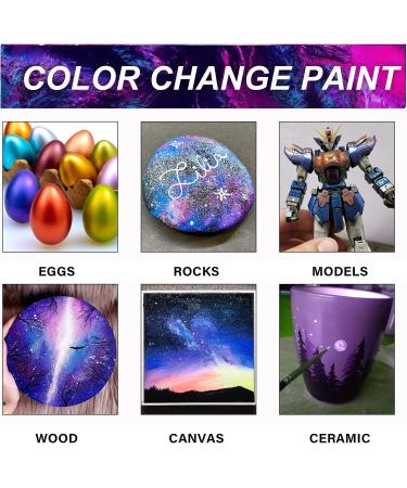 ABEIER Iridescent Acrylic Paint Set - 18 Chameleon Colors - 2oz/60ml Bottles - Non-Toxic, High Viscosity Paint for Rocks, Crafts, Canvas, Wood, Fabric, Ceramic & Stone - Buy Online on GoSupps.com
