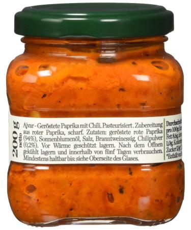 Granny's Secret Ajvar Roasted Peppers with Chili - Authentic Serbian Flavor (200g) - International Shipping Available - Buy Online on GoSupps.com