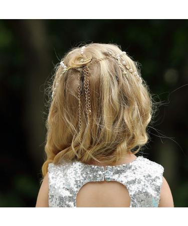 Golden Princess Headband Hair Chain for Little Girls - Birthday Wedding Party Dress Up - Buy Online on GoSupps.com