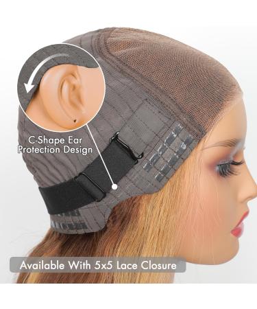 Buy YDDM 5x5 HD Lace 24 Honey Blonde Highlight Glueless Wig for Black Women - Real Human Hair Deep Wave & Water Wave Styles - Buy Online on GoSupps.com