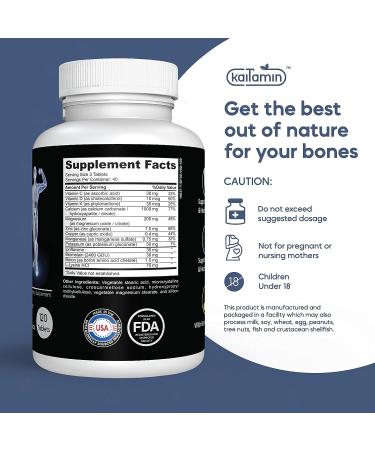 Kaitamin Bone Health Supplement with 13 Key Nutrients - Supports Natural Bone Density, Joints, and Restoration - 120 Tablets - Buy Online on GoSupps.com