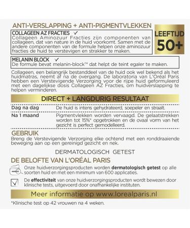 L'Or al Netherlands BV LOr al Paris Age Perfect Collagen Expert Firming Day Cream 50ml The skin is nourished more supple and feels comfortable Enriched with a new SoyCeramide complex - Buy Online on GoSupps.com