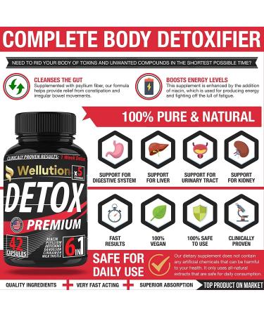 Natural Complete Body Cleanse - Liver, Urinary Tract, Kidney Support - Fast Action Flush - 42 Vegan Capsules - Buy Online on GoSupps.com