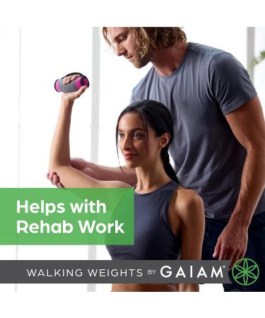 Gaiam Soft Dumbbell Walking Weights for Women & Men - Purple Hand Weights Set with Hand Strap - 1 Count - Buy Online on GoSupps.com