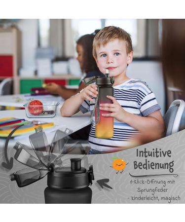 My Vesperbox Minny Leak Proof Kids Water Bottle with Straw or Strainer 350ml 500ml 750ml BPA Free Lightweight Water Bottle for Kindergarten School (Green Light Green Black 750ml) - Buy Online on GoSupps.com