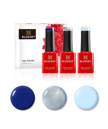 Bluesky Gel Nail Polish Set Bestselling Blues Navy Seals A024 Creekside 80596 Prince Charming Ch05 Blue Navy 3 x 5 ml (Requires Curing Under UV or LED Lamp) Bestselling Blues 5.00 ml (Pack of 3)