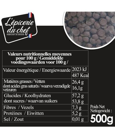  L' picerie du chef Epicerie du Chef Dark Chocolate Chips 500 g - Buy Online on GoSupps.com