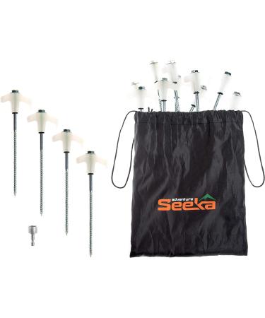 Adventure Seeka 15 Pack - Heavy Duty Glow-in-The-Dark Tent Stakes with Hex Head Driver & Storage Bag - Buy Online on GoSupps.com