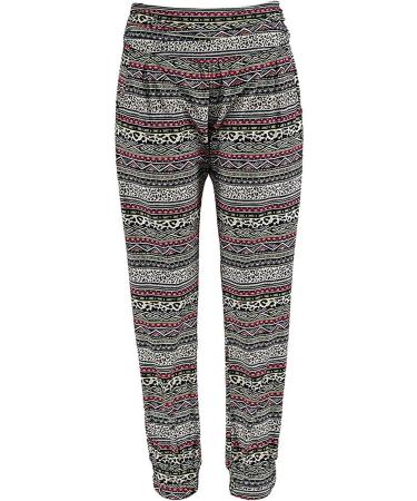 Ronony Boho Pants for Women - High Waist Summer Fashion Light & Loose Casual Jogging & Beach Pants in Black - Buy Online on GoSupps.com