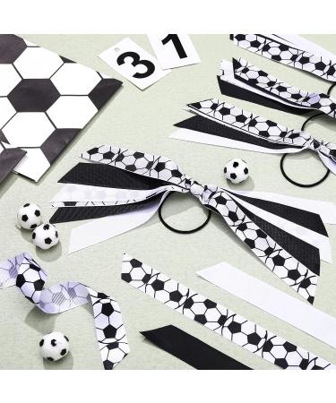 MTLEE Soccer Hair Accessories - 10 Piece Ribbon Pony Holder Set for Girls, Players, Coaches, Teams | Elastic Hair Ties & Scrunchies - Buy Online on GoSupps.com