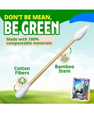 Debowler Xtra Large Cotton Swabs 300 Count - Super Absorbent Bamboo Cotton Buds for Detail Cleaning - Multipurpose with Bamboo Stems - 1 Pack - Buy Online on GoSupps.com