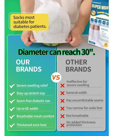 2 Pairs Wide Diabetic Socks for Men & Women | Non-Binding Loose Fit Plus Size Edema & Lymphedema Socks - Comfortable Support for Swollen Feet & Ankles - All Black - Buy Online on GoSupps.com