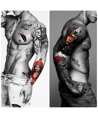 56 Sheets Temporary Tattoos for Adults - Large Eagle, Animals, Skeleton Totem Designs - 45 Sheets Tiny Fake Stickers for Teens - Body Forearm Sleeve - Buy Online on GoSupps.com