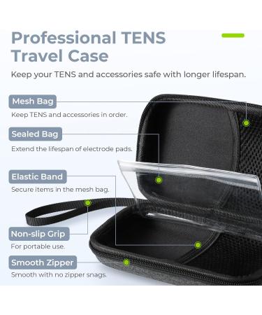 AUVON Professional Hard EVA TENS Protective Travel Case with a Sealed Bag Shockproof & Waterproof Carrying Case Compatible with Most TENS Unit Muscle Stimulators and Accessories (Case Only) - Buy Online on GoSupps.com