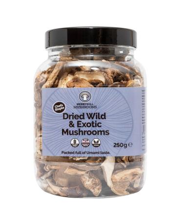 Merryhill Mushrooms - Dried Wild & Exotic Mushrooms (Porcini Chanterelle Shiitake Oyster) (250g) 250.0 grams