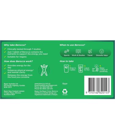 Buy Berocca Performance 30 Effervescent Tablets - Original Berry Flavor Caffeine-Free - International Shipping Available - Buy Online on GoSupps.com