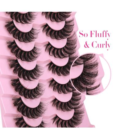 JIMIRE 6D Volume Mink Lashes - Fluffy Cat Eye Wispy False Eyelashes 7 Pairs Pack 18MM - Buy Online on GoSupps.com