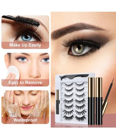 Uraqt Magnetic Eyelashes - 7 Pairs 3D False Eyelashes with Eyeliner & Tweezers | Waterproof & Reusable - Buy Online on GoSupps.com