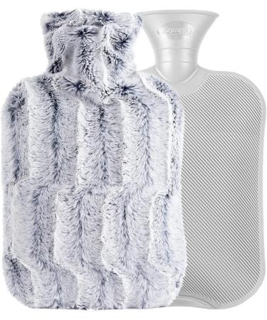 Samply 2L Hot Water Bottle with Furry Navy Blue Cover - Warmth & Comfort for All Seasons - Buy Online on GoSupps.com