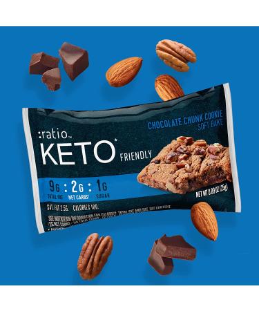 Ratio Keto Friendly Soft Baked Bars - Chocolate Chunk Cookie 6 ct - Buy Online on GoSupps.com