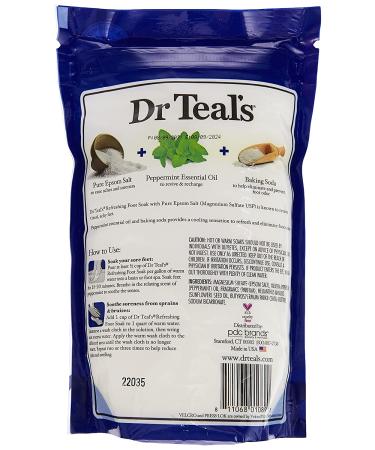 Dr Teal's Cooling Peppermint Epsom Salt Foot Soak 32oz - Buy Online on GoSupps.com