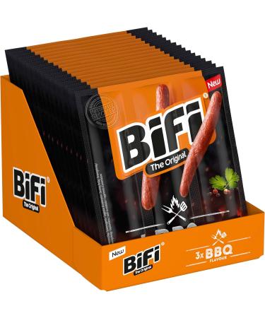  Bifi BiFi BBQ 16 pieces (16 x 60 g) BBQ salami sticks spicy sausage snack to-go smoked over beech wood ideal for on the go - Buy Online on GoSupps.com
