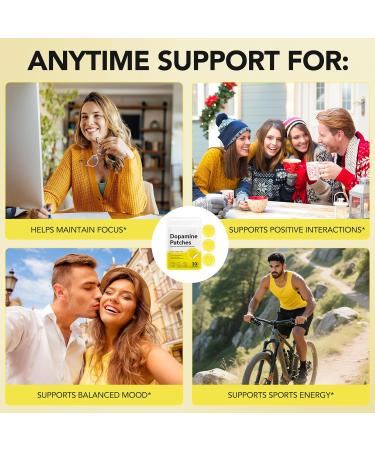 NUOYANG Dopamine Patches Plant-Based Formula Mood Support Patches Mood Boost & Positivity Support Supports Dopamine & Serotonin Balance Vegan Patche for Men Women 30 PCS - Buy Online on GoSupps.com