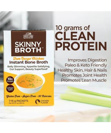 Country Farms Skinny Broth 7-Day Plan Instant Chicken Bone Broth 10G Protein Collagen Type II Promotes Better Digestion Bone Health 7 Day Plan 4 Pack 28-15g Packets - Buy Online on GoSupps.com
