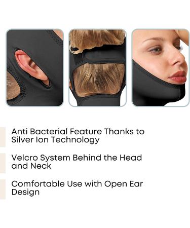 Women's Post Surgical Chin Strap - Neck Compression Bandage for Face Slimming and Jowl Tightening - Medium Black (1 Pack) - Buy Online on GoSupps.com