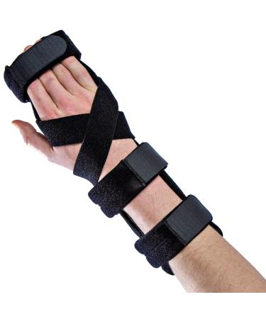 Platform Hand Brace Hand & Wrist Brace for Carpal Tunnel Relief Adjustable Hand Wraps w/Finger Splints for Finger Contractures Arthritis Pain Relief Metacarpal & Tendonitis Support One Size