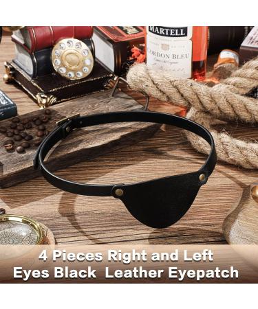 4 Pieces Leather Pirate Eyepatches for Adults & Kids - Right & Left Eye - Perfect for Cosplay & Costume Events - Buy Online on GoSupps.com