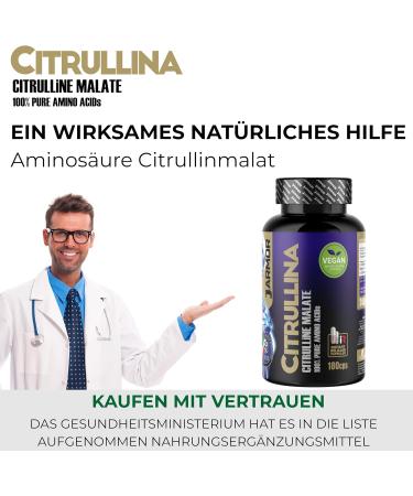 Pure L-Citrulline Malate Supplement | 180 Capsules | Boost Nitric Oxide & L-Arginine Levels | J.ArMOR | International Shipping Available - Buy Online on GoSupps.com