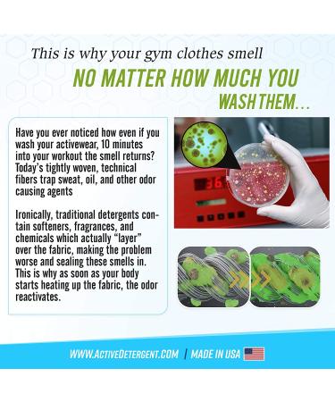 Active Wear Laundry Detergent & Soak - Natural Enzyme Booster for Workout Clothes - 90 Loads - Buy Online on GoSupps.com