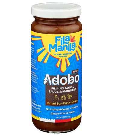 Fila Manila Filipino Adobo Sauce & Marinade 12 oz - Mild, Vegan, Gluten-Free, Made in USA - Buy Online on GoSupps.com