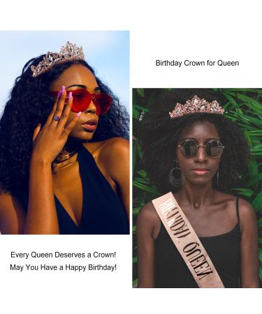 Rose Gold Birthday Crowns for Women - Aprince Tiara Set for Girls | Queen Crown for Wedding, Prom, Halloween - Buy Online on GoSupps.com