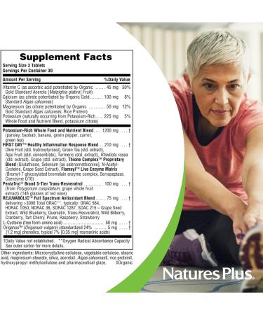 NaturesPlus AgeLoss Blood Pressure Support - 90 Tablets - with Trans-Resveratrol & 1200 mg of Whole Foods - Vegetarian Gluten Free - 30 Servings - Buy Online on GoSupps.com