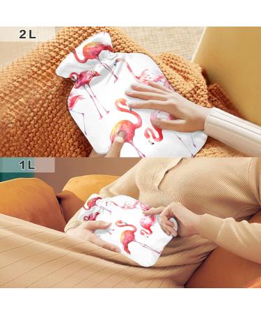 Buy 1L Pink Flamingo Hot Water Bottle with Cover - Durable Hand & Foot Warmer for Pain Relief & Heat Therapy | International Shipping - Buy Online on GoSupps.com