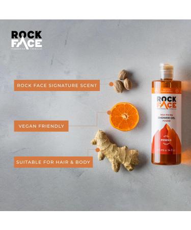 Rock Face Power Shower Gel 410ml | Fresh Spicy Scent | All-in-One Body Wash for Hair and Body | Long-Lasting Fragrance - Buy Online on GoSupps.com