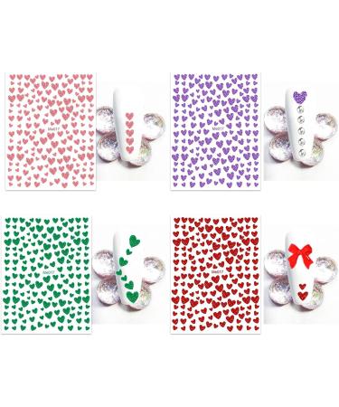 10 Sheets Valentines Day Glitter Nail Art Stickers Decals Self-Adhesive Colorful Love Heart Nail Supplies Nail Art Design Decoration Accessories - Buy Online on GoSupps.com