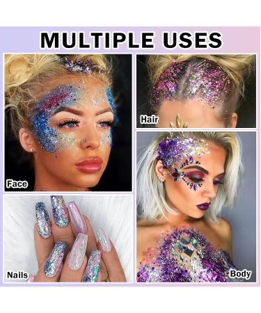 Body Glitter Gel | Natural Soft Shiny Makeup | Long Lasting Face & Hair Glitter | Lightweight Liquid Eyeshadow - 01# White - Buy Online on GoSupps.com